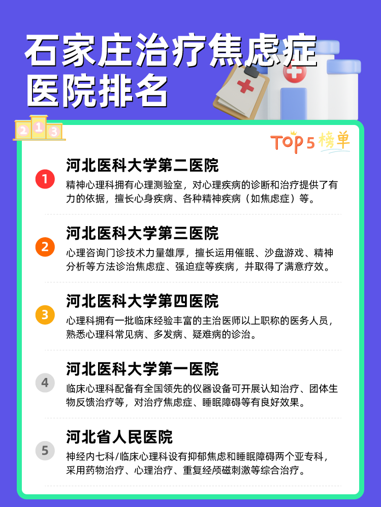 石家庄治疗焦虑症医院排名