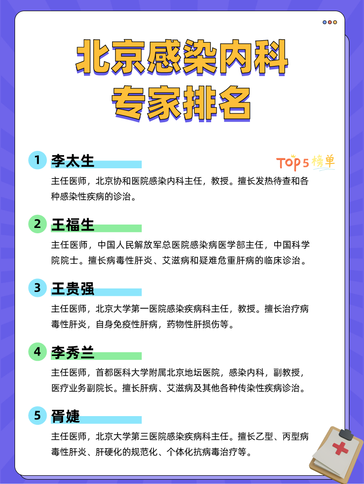 北京感染内科专家排名