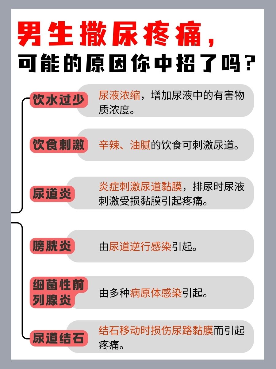 男生必看！撒尿疼痛可能的原因