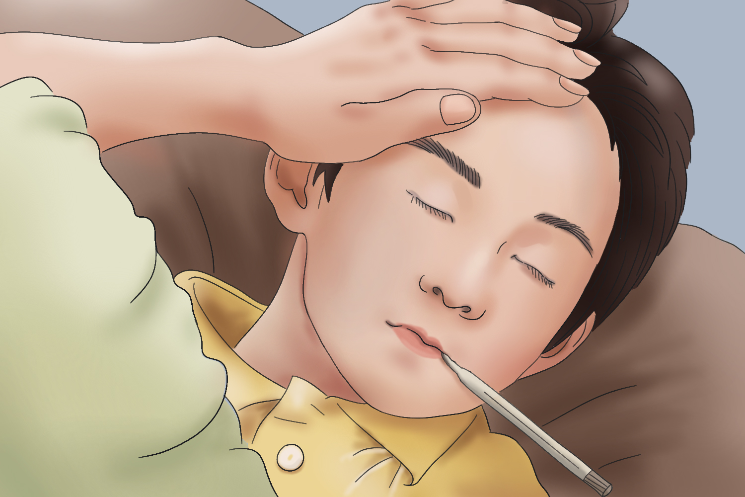 发烧额头部位发烫图 发烧额头部位发烫图