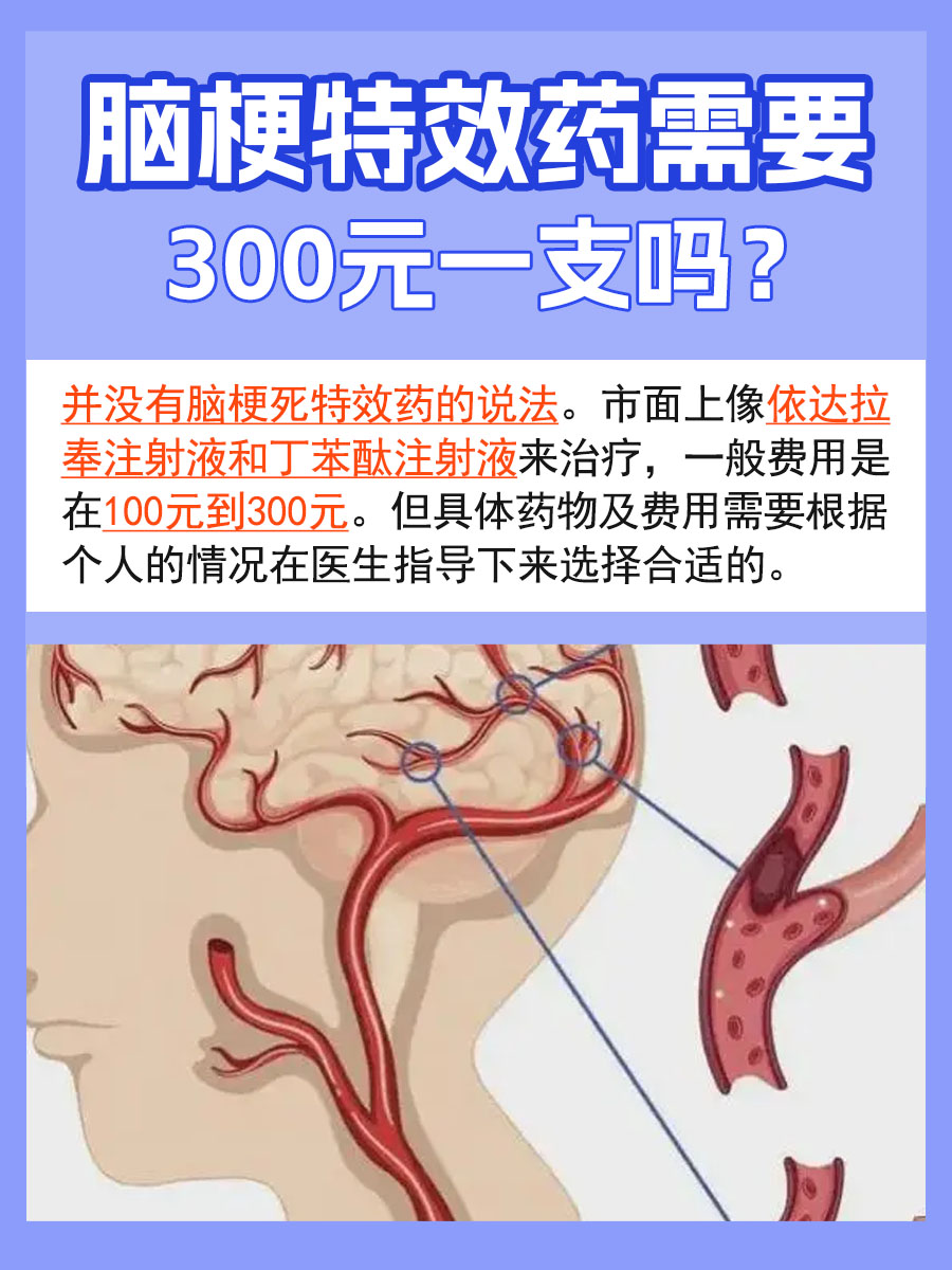 脑梗死特效药，居然要300块钱一支吗？
