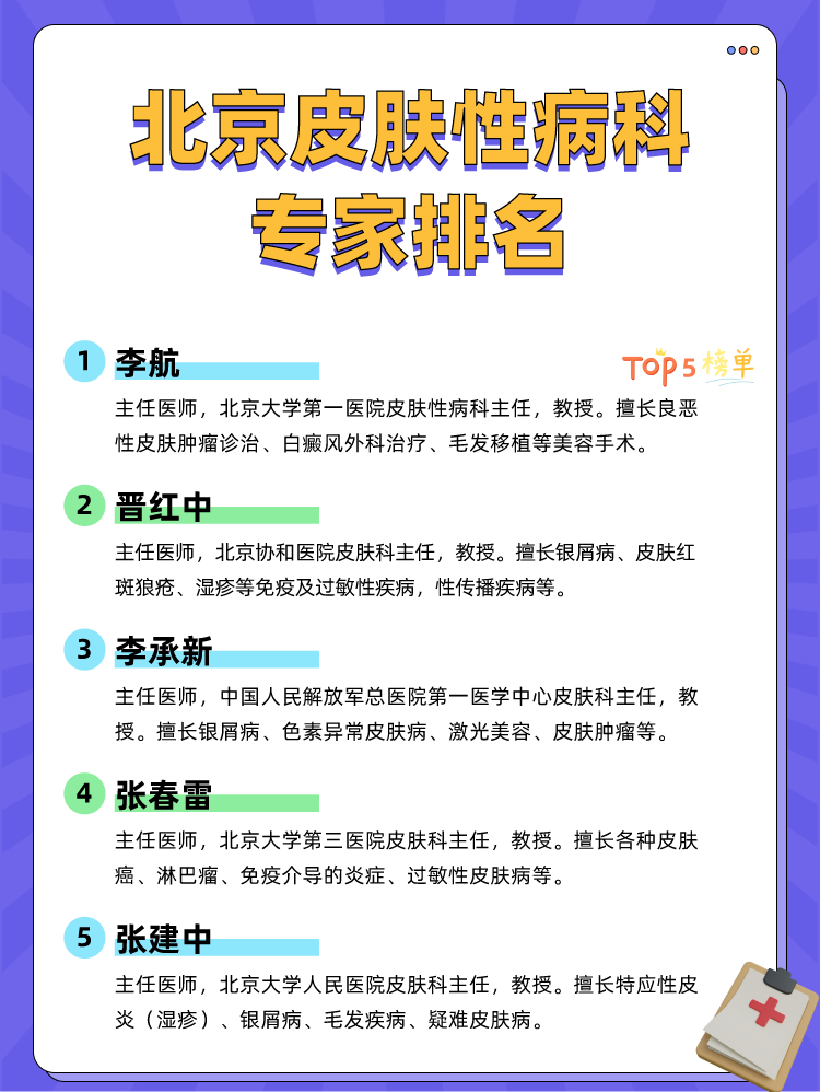 北京皮肤性病科专家排名