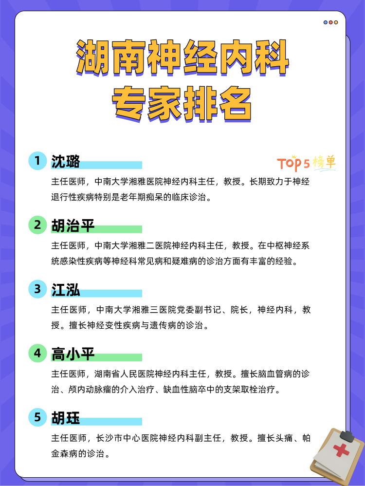 湖南神经内科专家排名