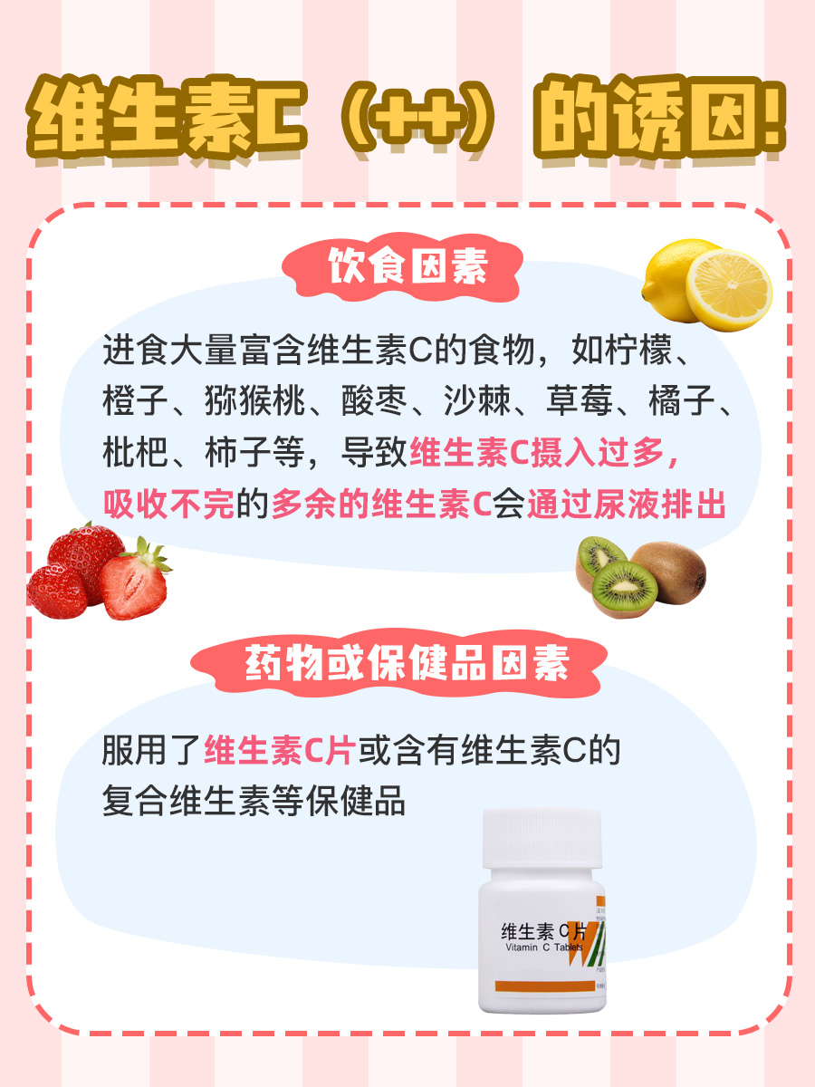 维生素C那一项,检查后面2个加号是啥意思?