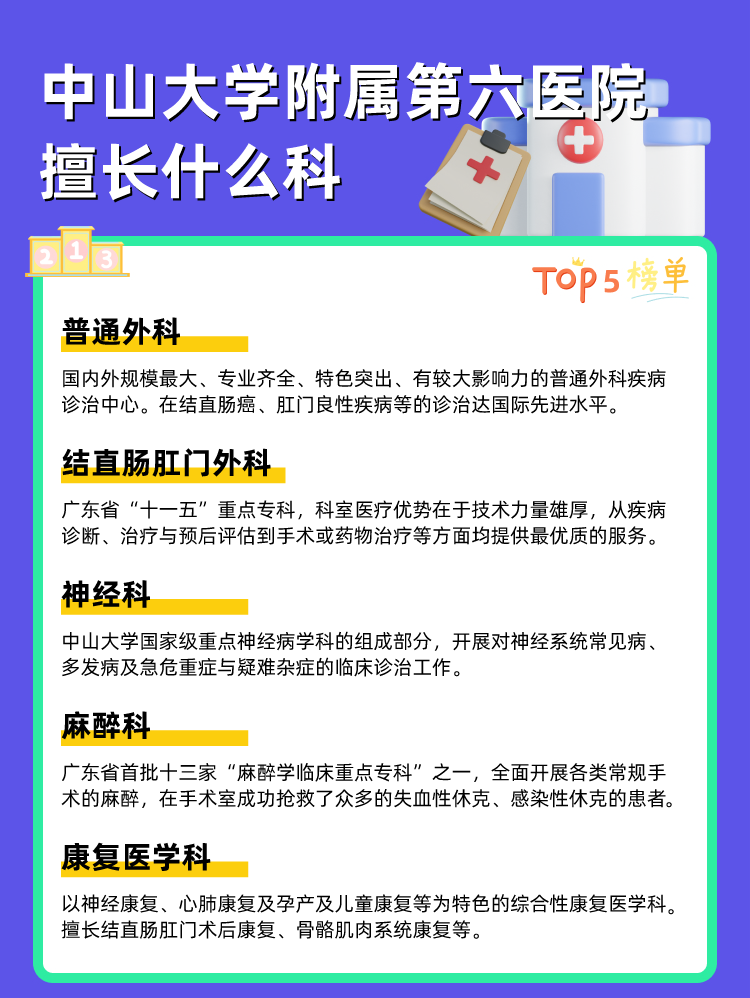 中山大学附属第六医院擅长什么科