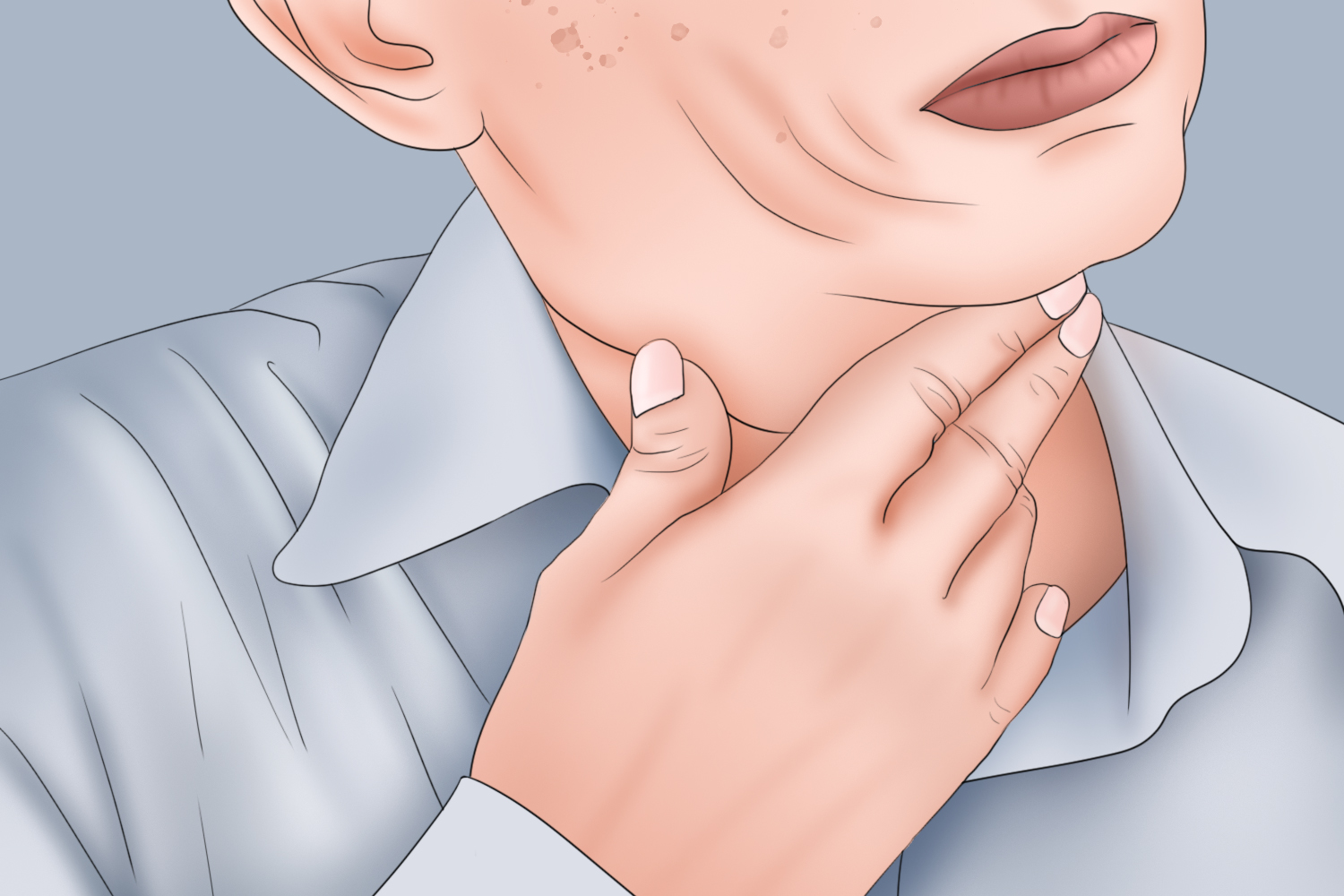 老年人患梅核气咽部不适图