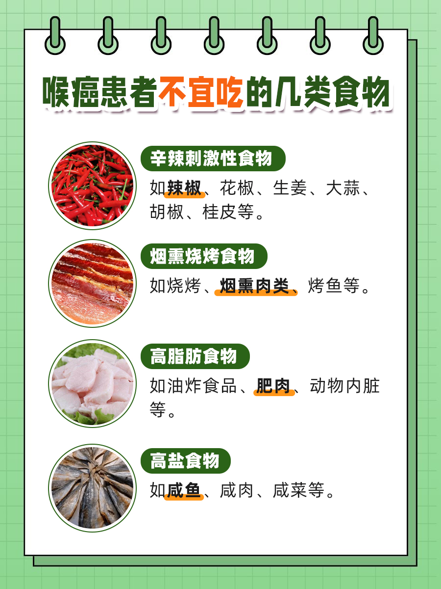 喉癌患者饮食：哪些食物不宜食用
