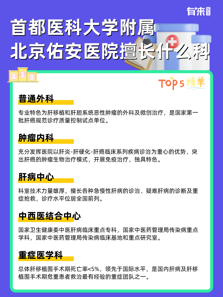 首都医科大学附属北京佑安医院擅长什么科