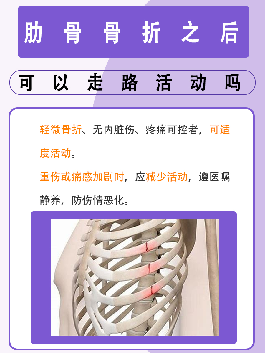医生回答：肋骨骨折可以走路活动吗？