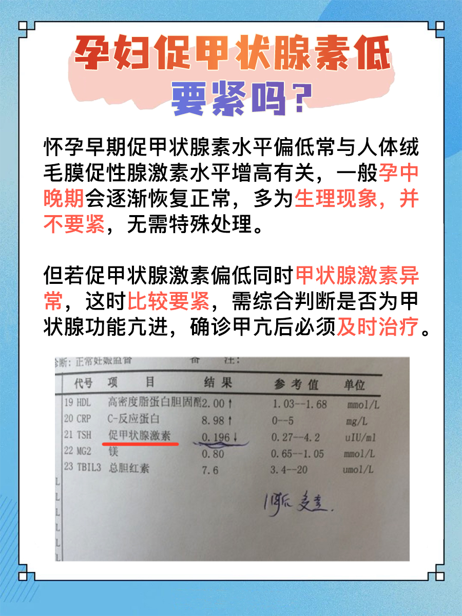 孕期警惕！促甲状腺素低，要紧与否？你知道吗？