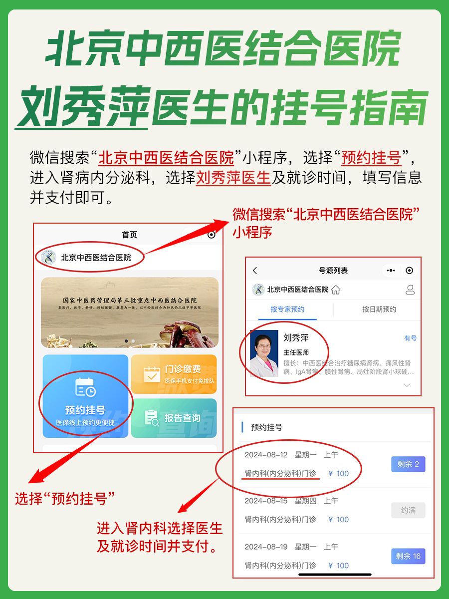 北京中西医结合医院刘秀萍医生怎么样？怎么挂号？