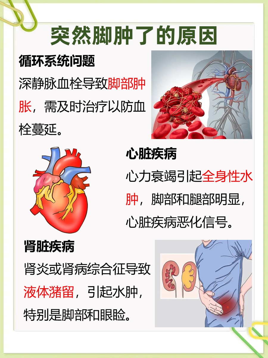 突然脚肿？可能是这些原因导致的