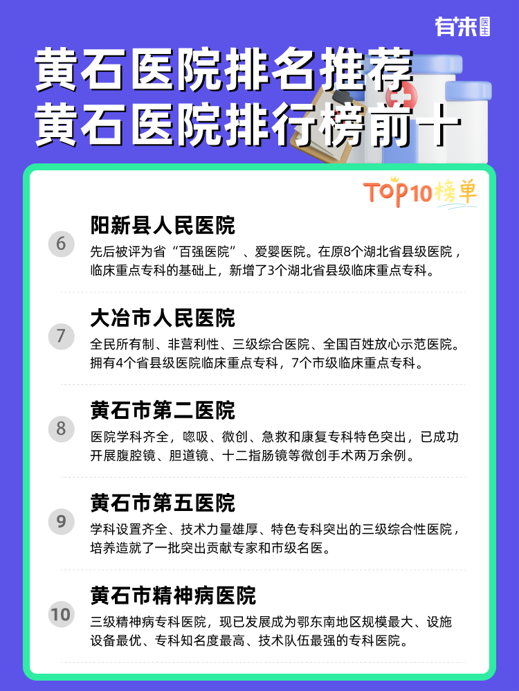 黄石医院排名推荐 黄石医院排行榜前十