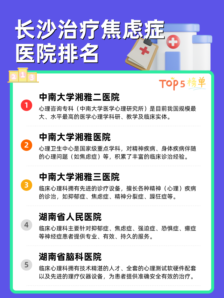 长沙治疗焦虑症医院排名