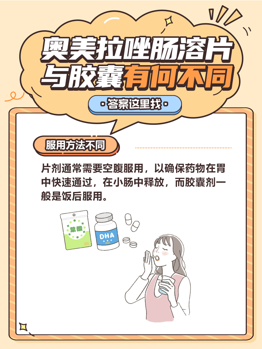 奥美拉唑肠溶片与胶囊有何不同：答案这里找