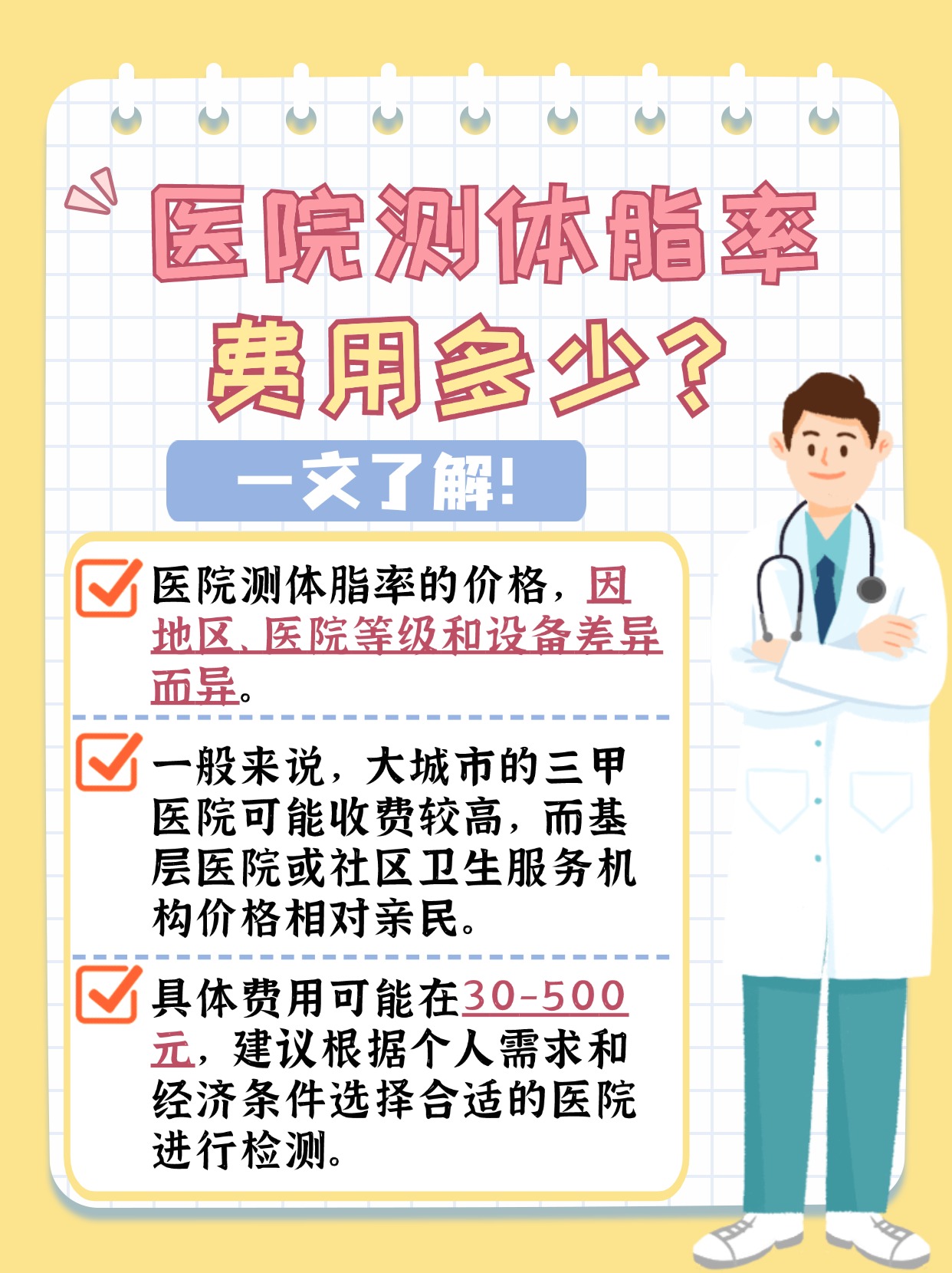 医院测体脂率，多少钱一次？快来了解！