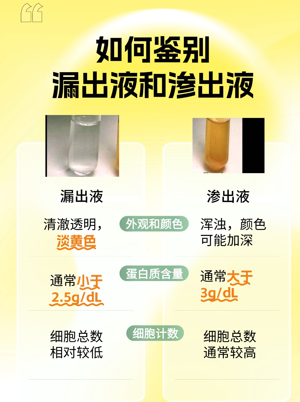 漏出液和渗出液，如何鉴别？