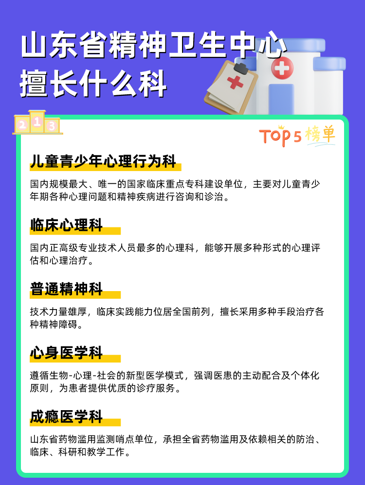 山东省精神卫生中心擅长什么科