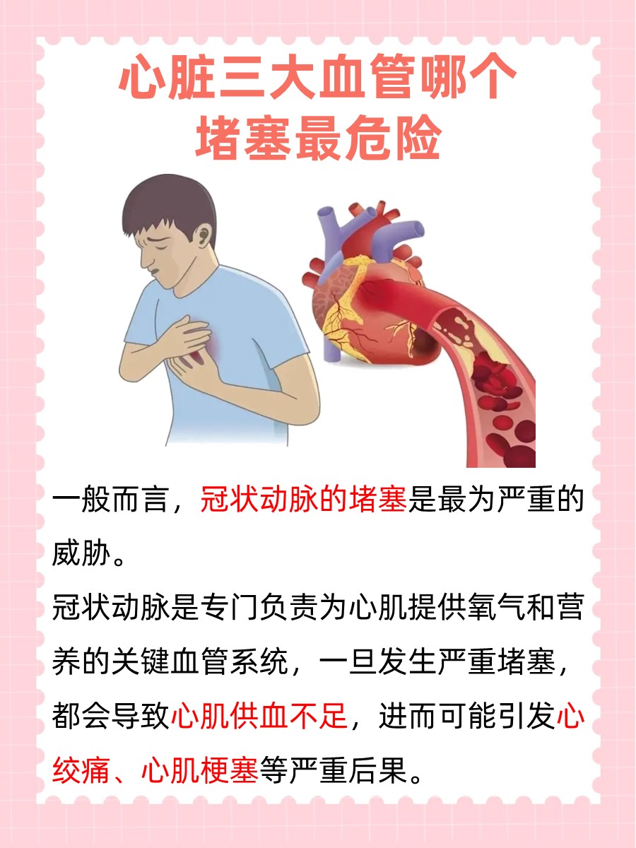 心脏三大血管，哪条堵了危害大？