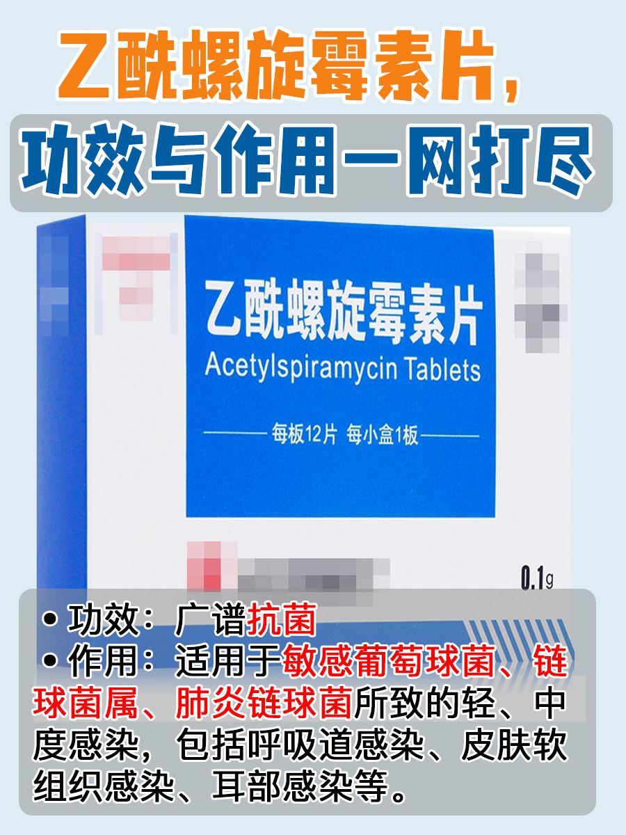 乙酰螺旋霉素片，功效与作用一网打尽