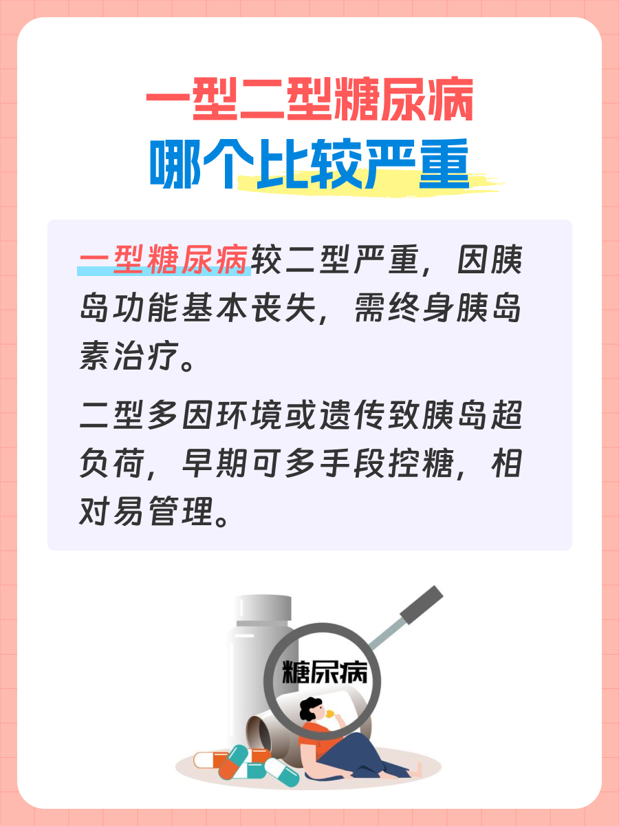 一型二型糖尿病，哪个更为严重一些