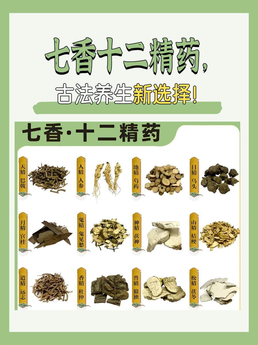 七香十二精药，古法养生新选择！