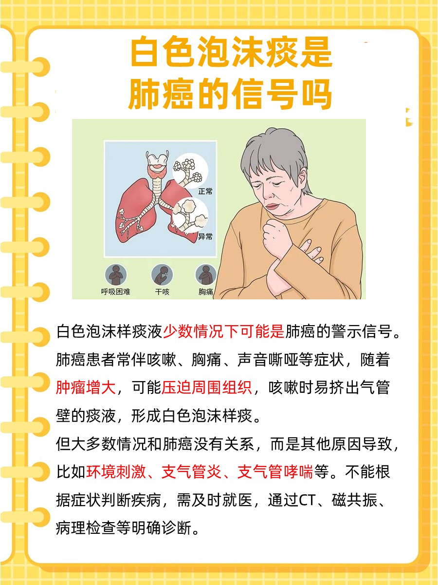 白色泡沫痰，肺癌信号？揭秘其他可能病因