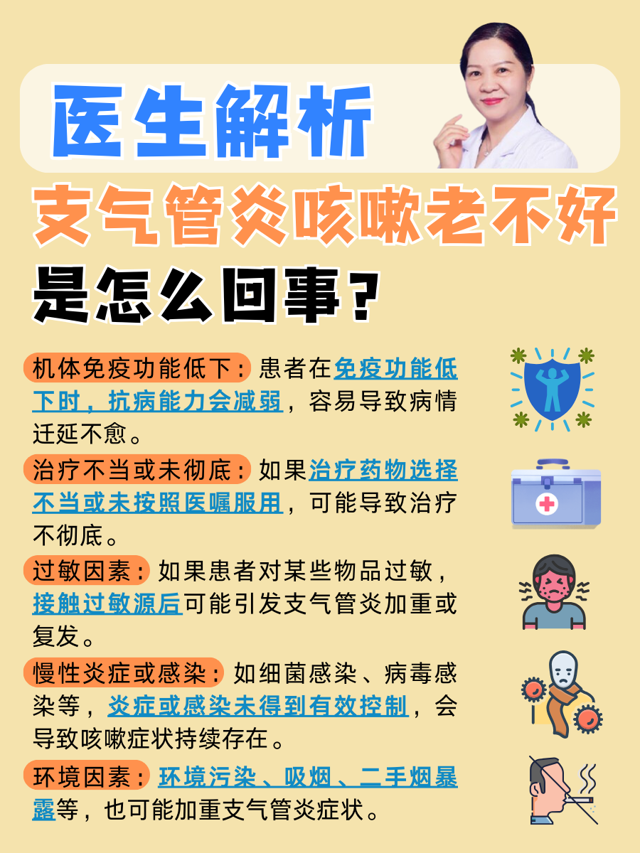 医生解析：支气管炎咳嗽老不好，是怎么回事？