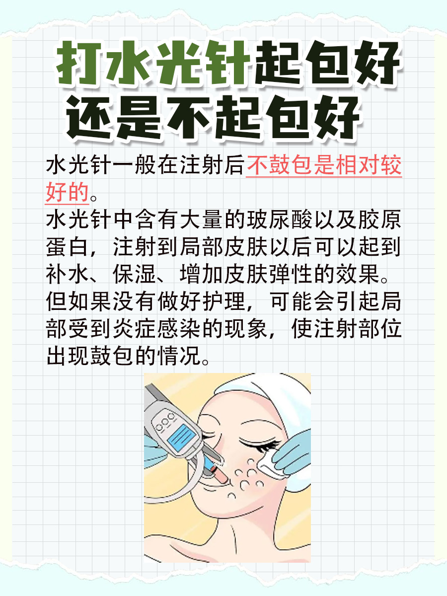 揭秘：打水光针起包好还是不起包好？