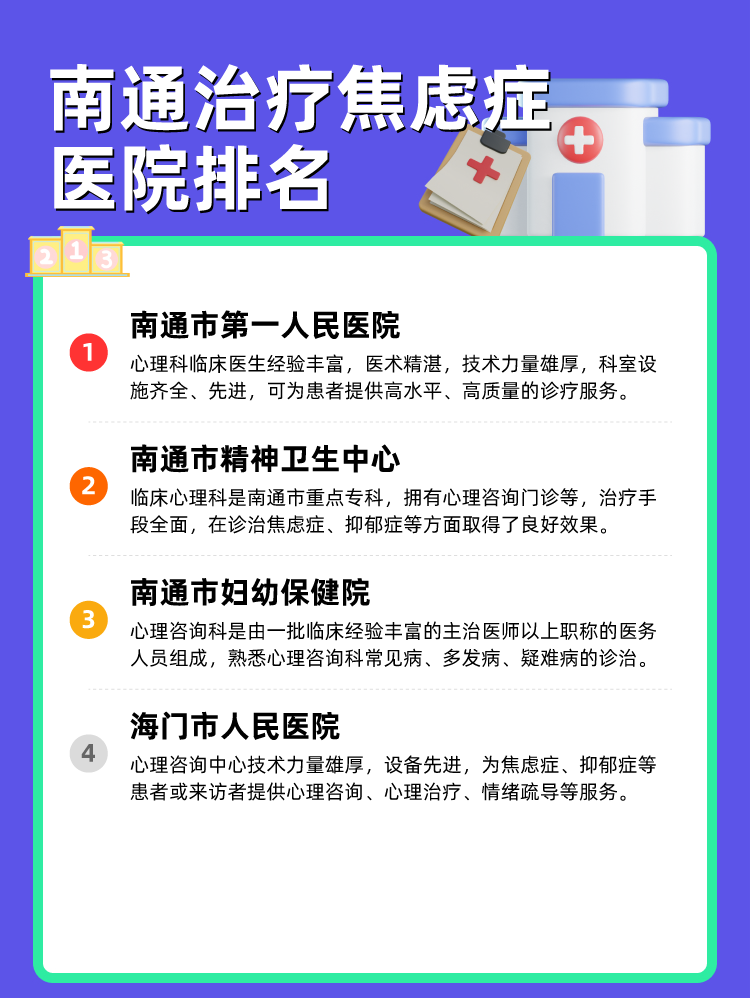 南通治疗焦虑症医院排名