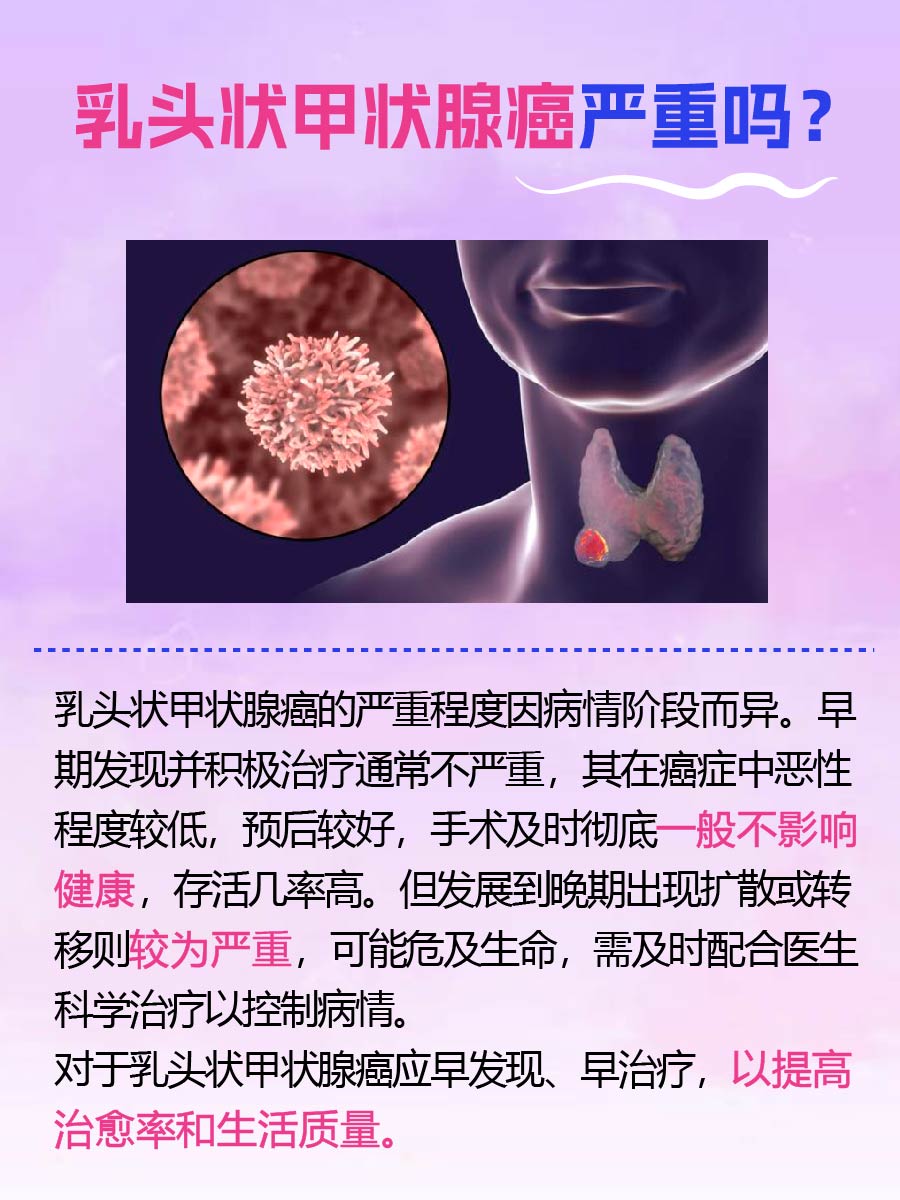 乳头状甲状腺癌严重吗？答案来了