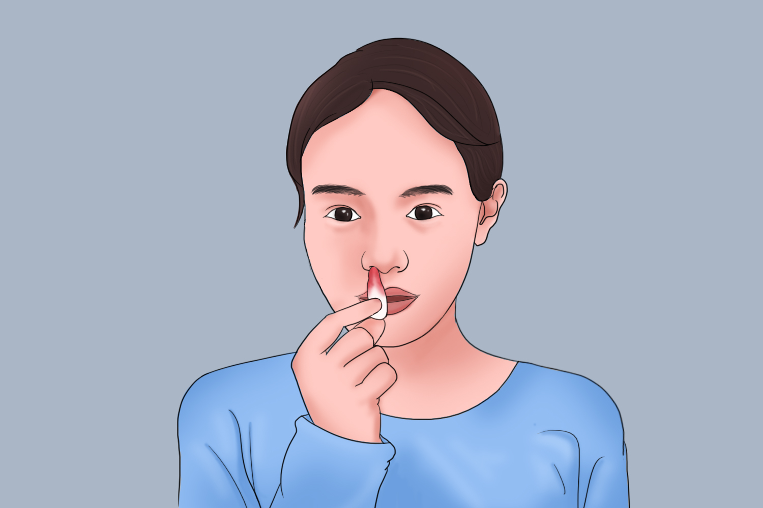 止鼻血前鼻孔纱条填塞法图