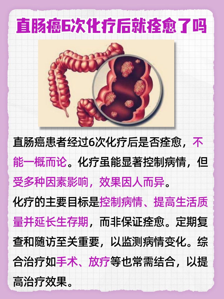 直肠癌治疗效果分析，6次化疗后就痊愈了吗？