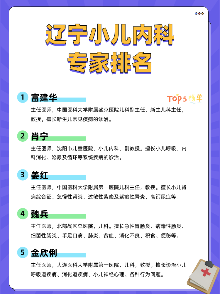 辽宁小儿内科专家排名