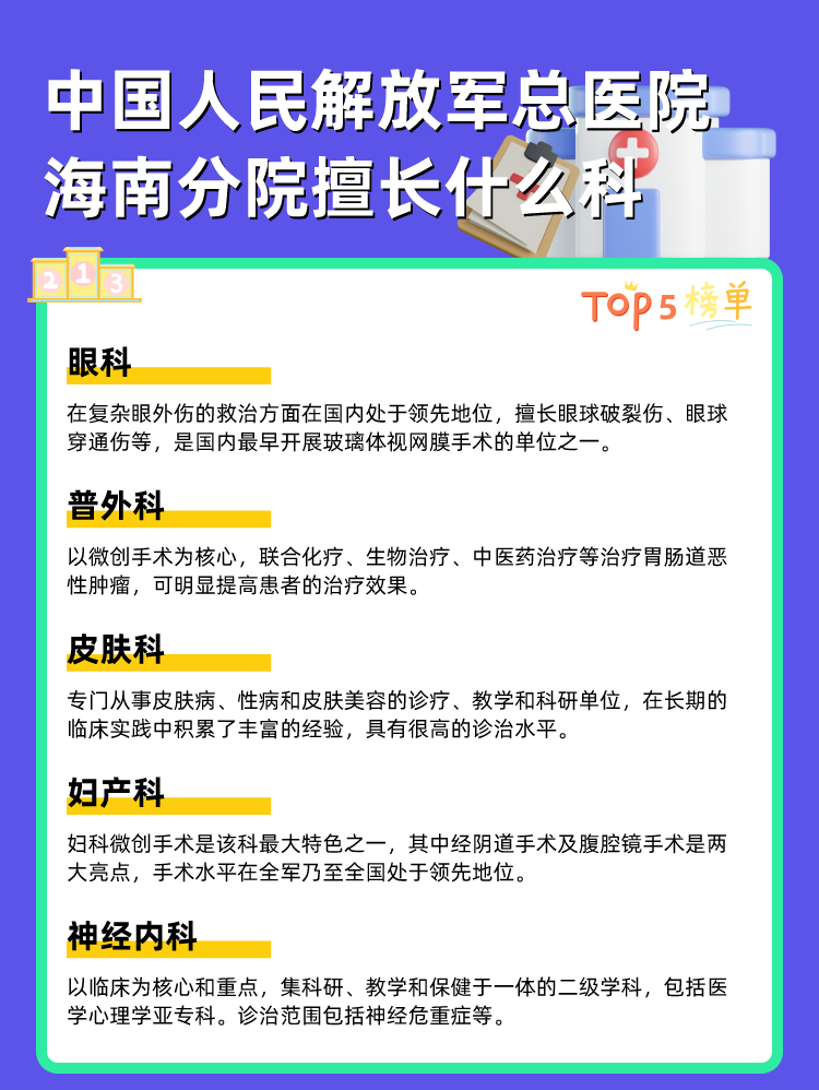 中国人民解放军总医院海南分院擅长什么科