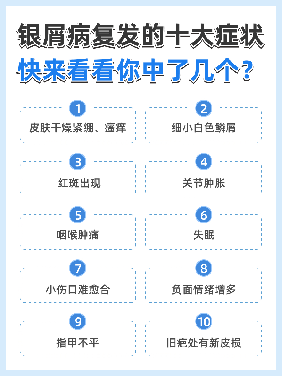 银屑病复发的10个征兆，早发现早控制！