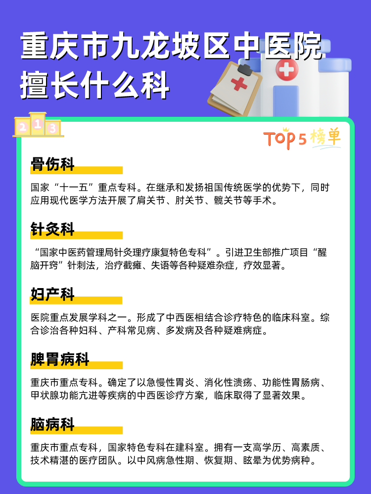 重庆市九龙坡区中医院擅长什么科