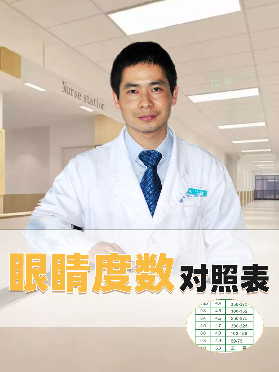 眼睛度数对照表