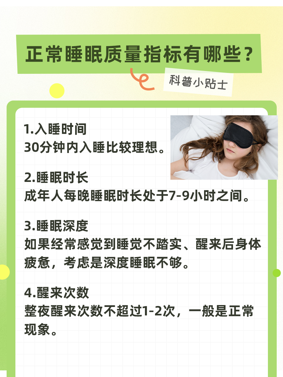 揭秘:正常睡眠质量指标有这些!