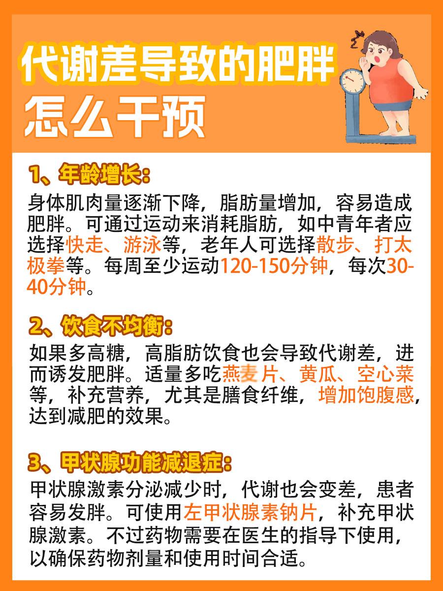 医生解答:代谢差,导致肥胖,怎么办?