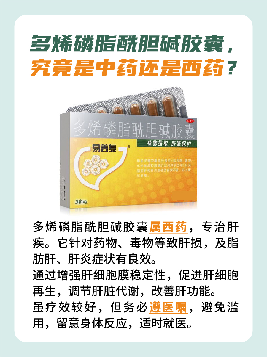 多烯磷脂酰胆碱胶囊，是中药or西药？