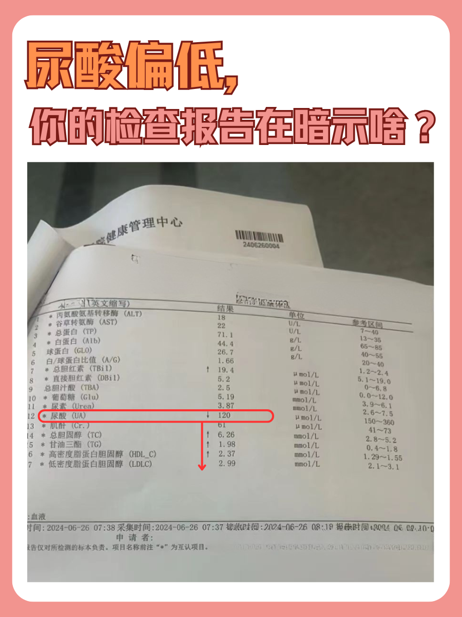 尿酸偏低，你的检查报告在暗示啥？