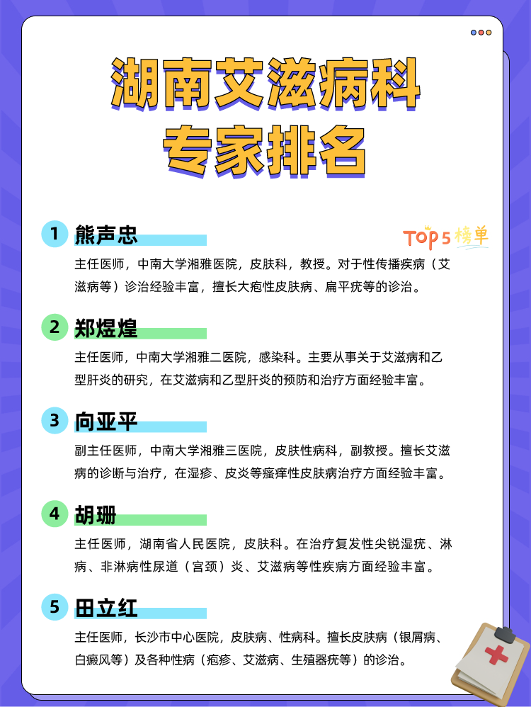 湖南艾滋病科专家排名