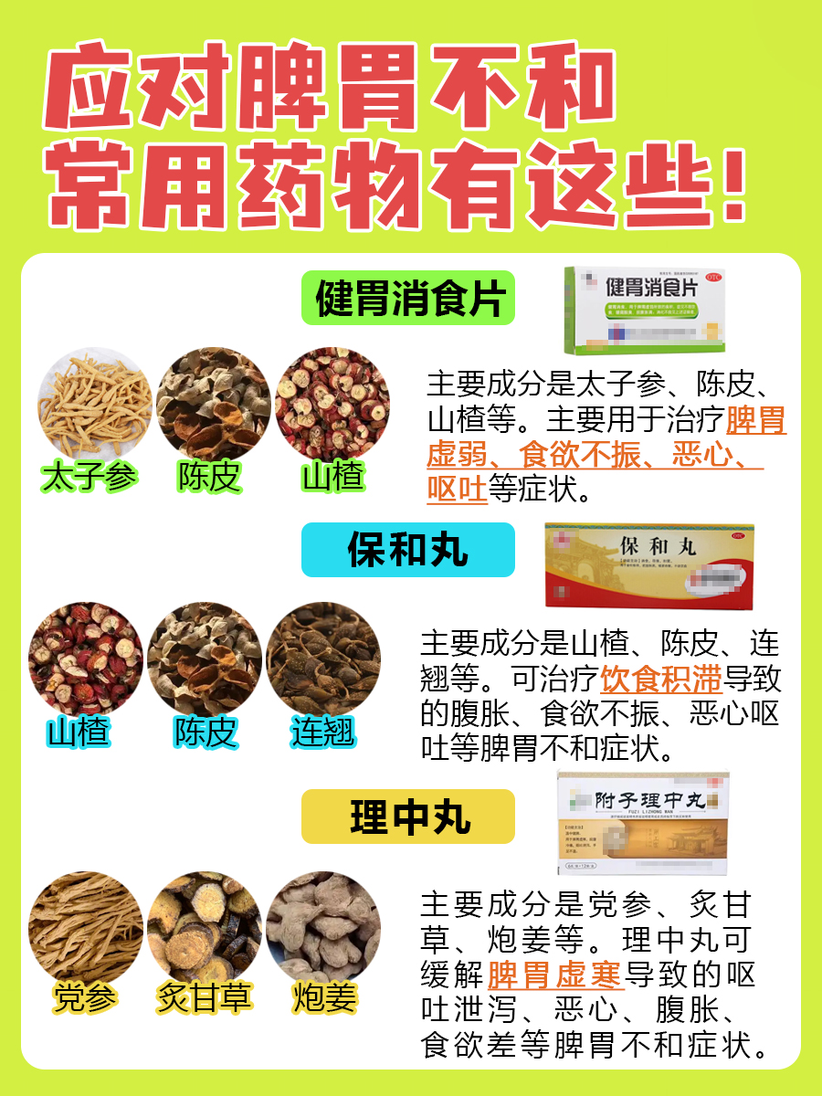 脾胃不和？这些药帮你搞定！