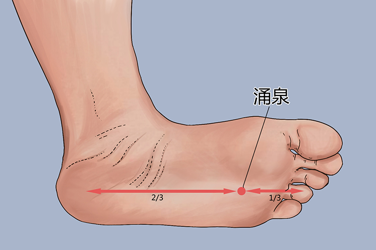 脚心涌泉穴位置图 脚心涌泉穴位置图