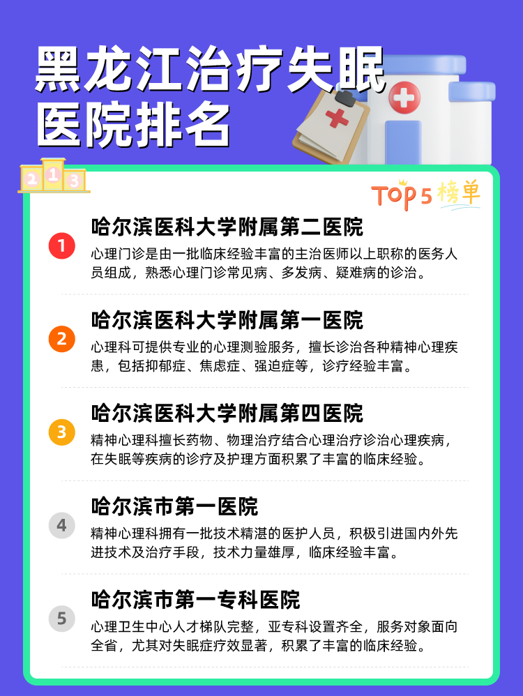 黑龙江治疗失眠医院排名