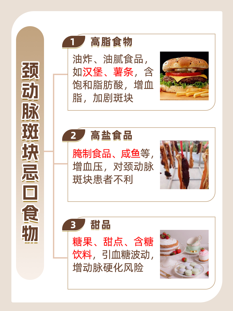 颈动脉斑块忌口食物一览表:这样吃,斑块不再怕