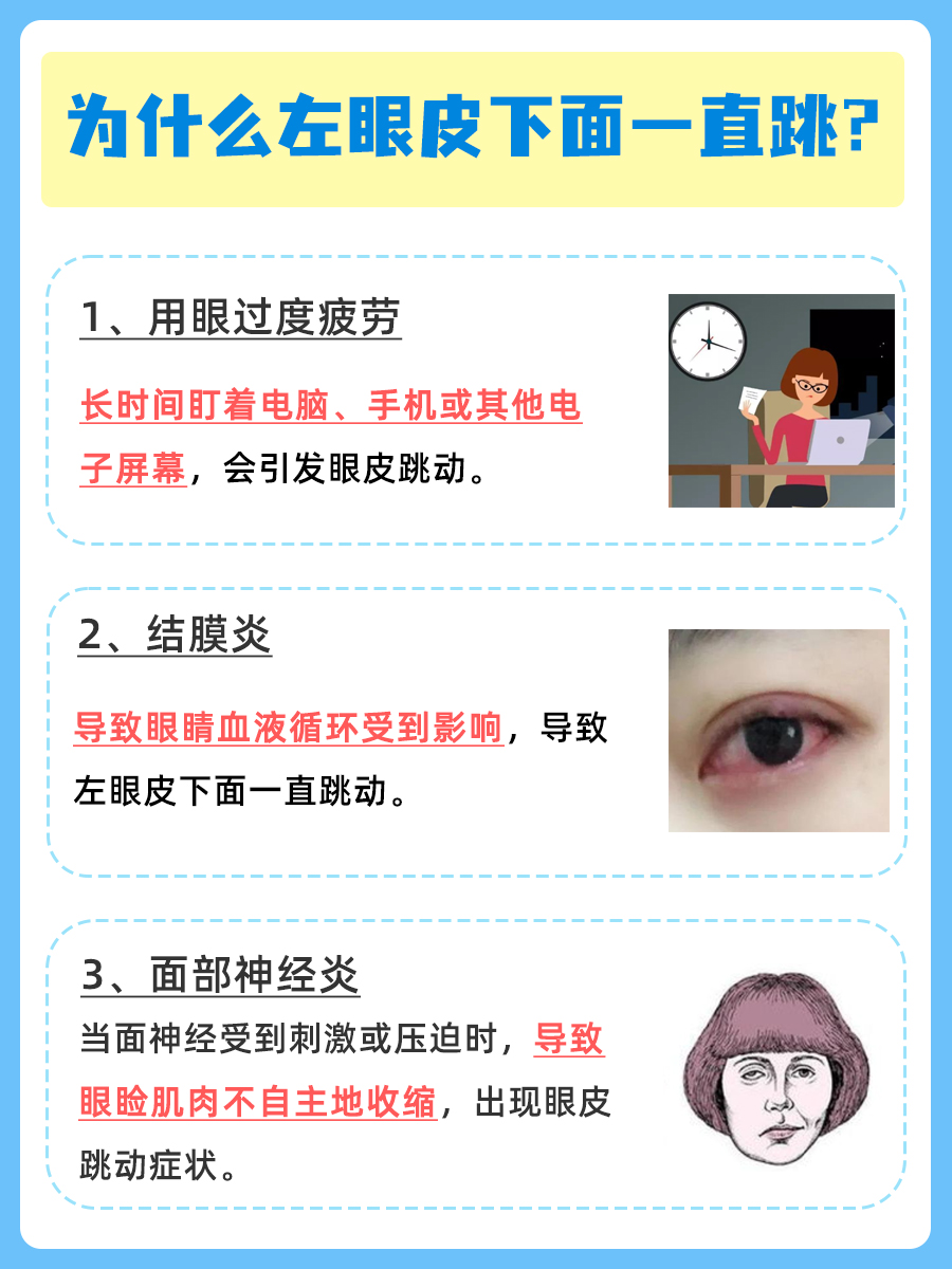 为你揭秘：左眼皮下面一直跳的原因