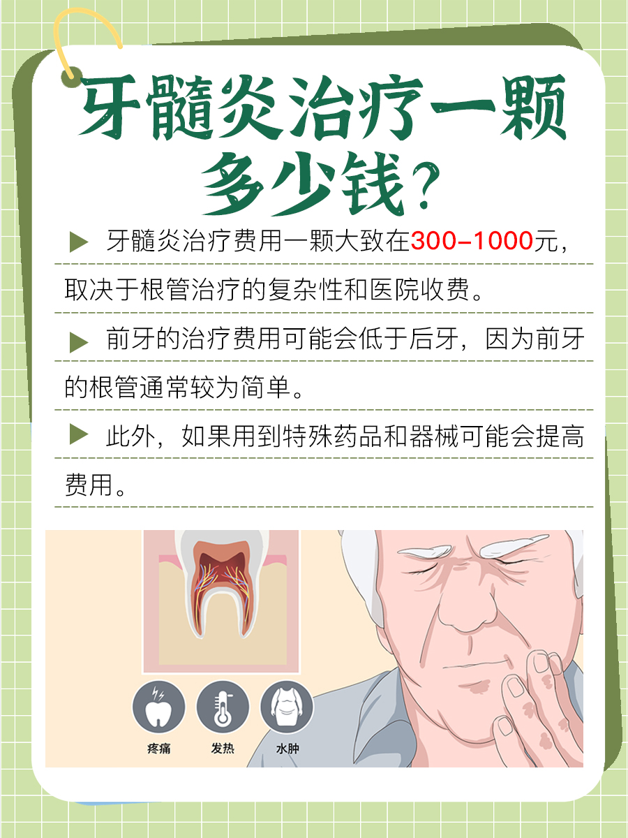 牙髓炎治疗：一颗牙的费用分析