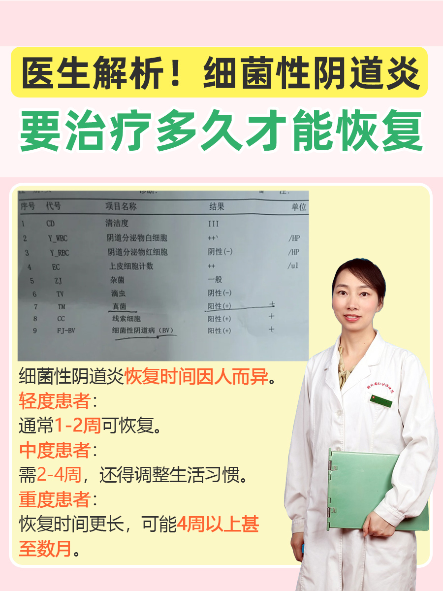 医生解析！细菌性阴道炎要治疗多久才能恢复